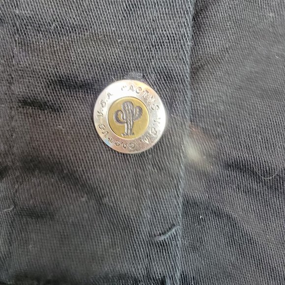 Cactus Women's Black Jean Button-up Jacket Italy Themed - Picture 7 of 7